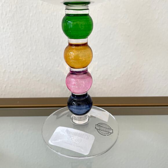 Multicolor Bubble Stemmed Glass Holiday Cocktail Champagne Glassware New - Picture 4 of 7